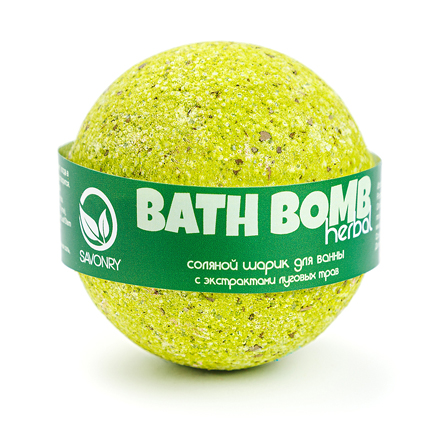 фото Бурлящий шарик для ванны savonry, herbal, 100 г