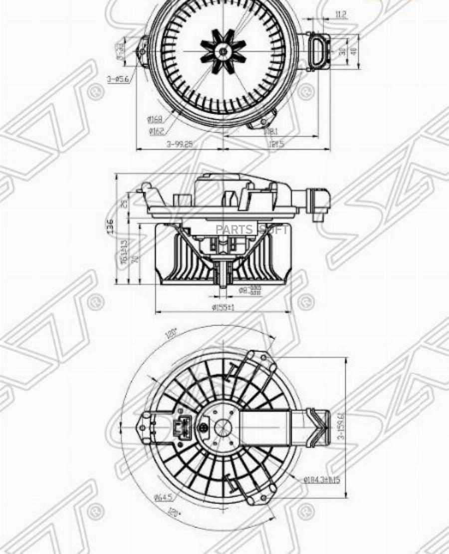 

SAT Мотор отопителя салона TOYOTA RAV4 ##A3# 05-13/RAV4 ##A4# 13-/COROLLA ##E15# 06-LHD