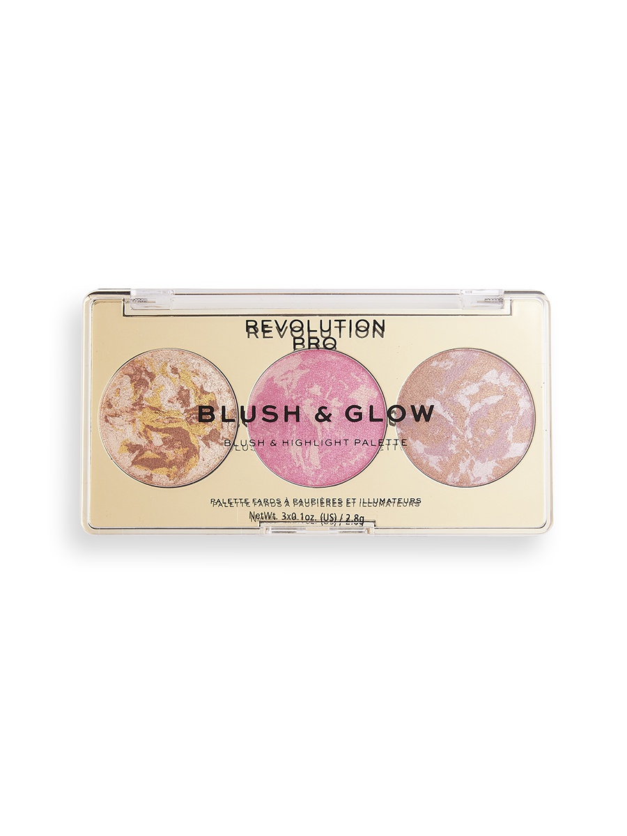Купить Румяна, бронзер и хайлайтер 3 в 1 Revolution PRO, Blush & Glow, 8, 4 г - Rose Glow