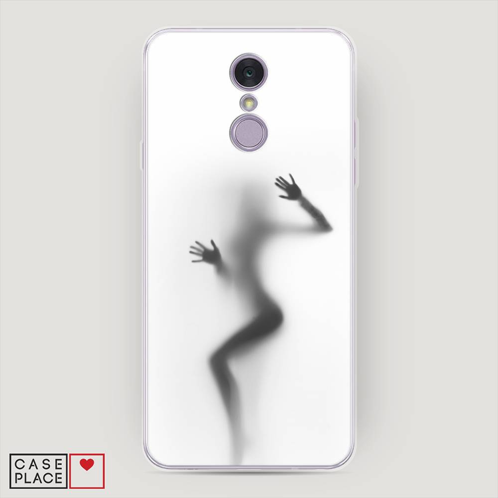 

Чехол Awog на LG Q7 (Plus, Alpha) "Девушка в душе", Серый;белый;черный, 83550-7