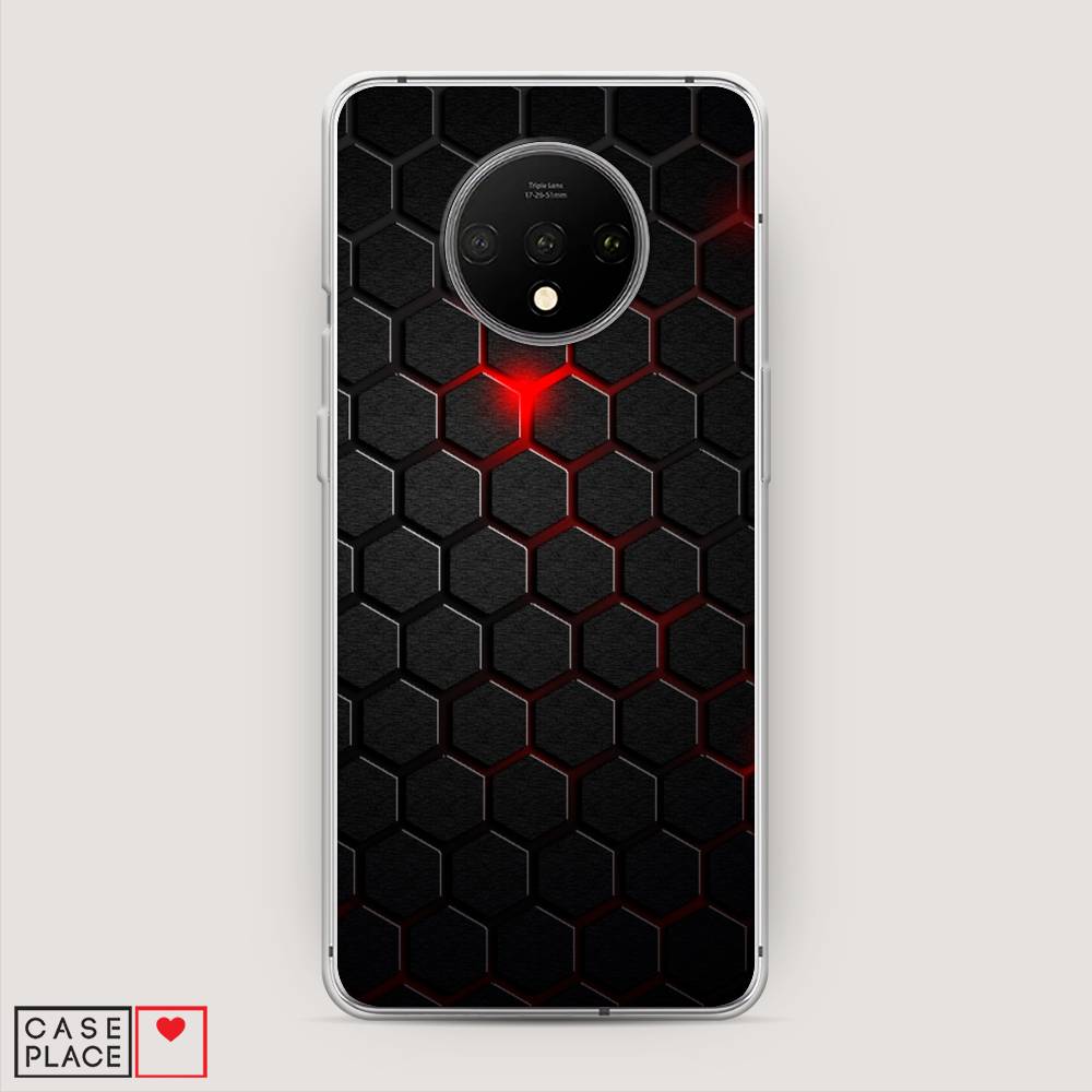 

Чехол Awog на OnePlus 7T / ВанПлас 7T "Фон соты красные", 150950-3