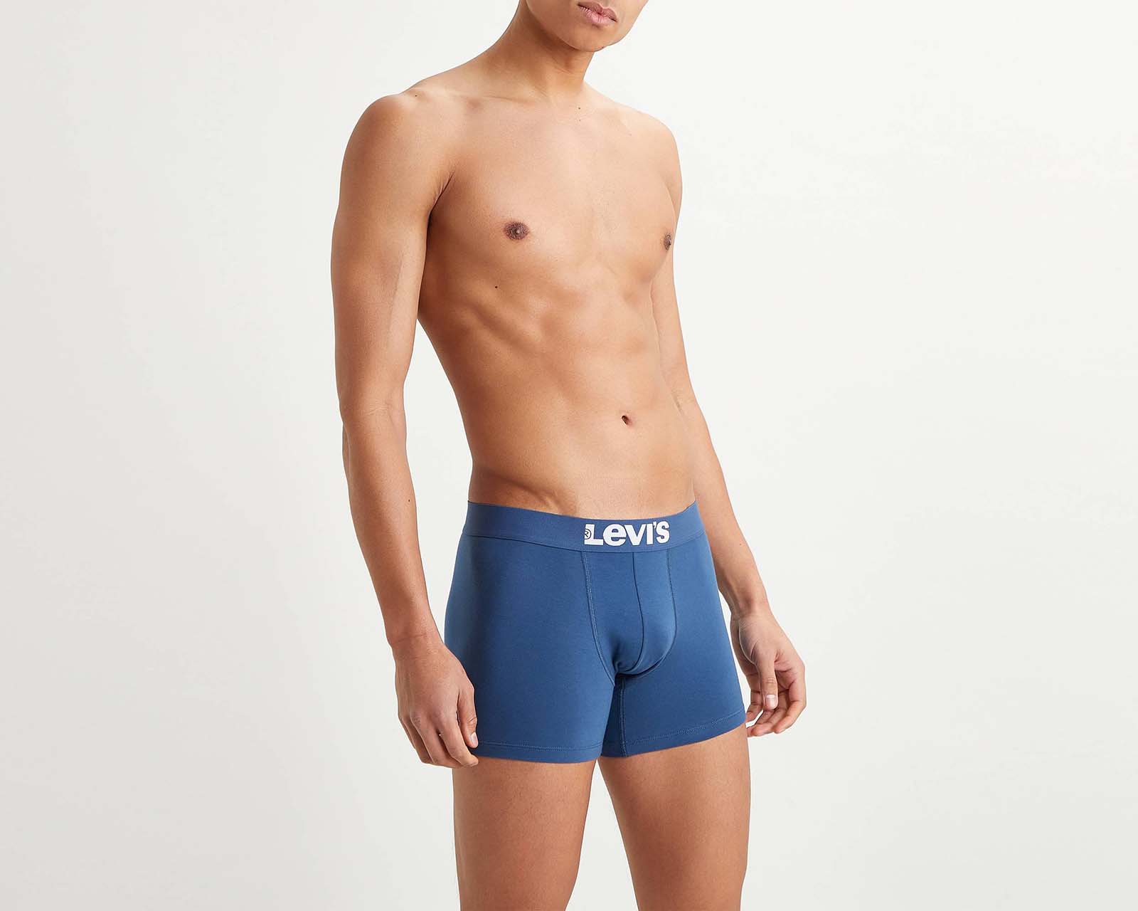 фото Набор боксеров мужской levis men solid basic boxer 2p синий l levi's