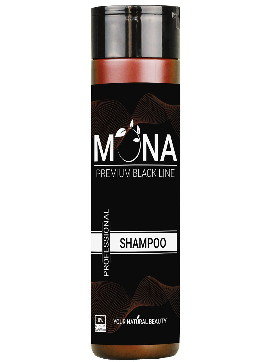 Шампунь для волос Mona Premium Black line - от выпадения, для роста и против перхоти 250мл