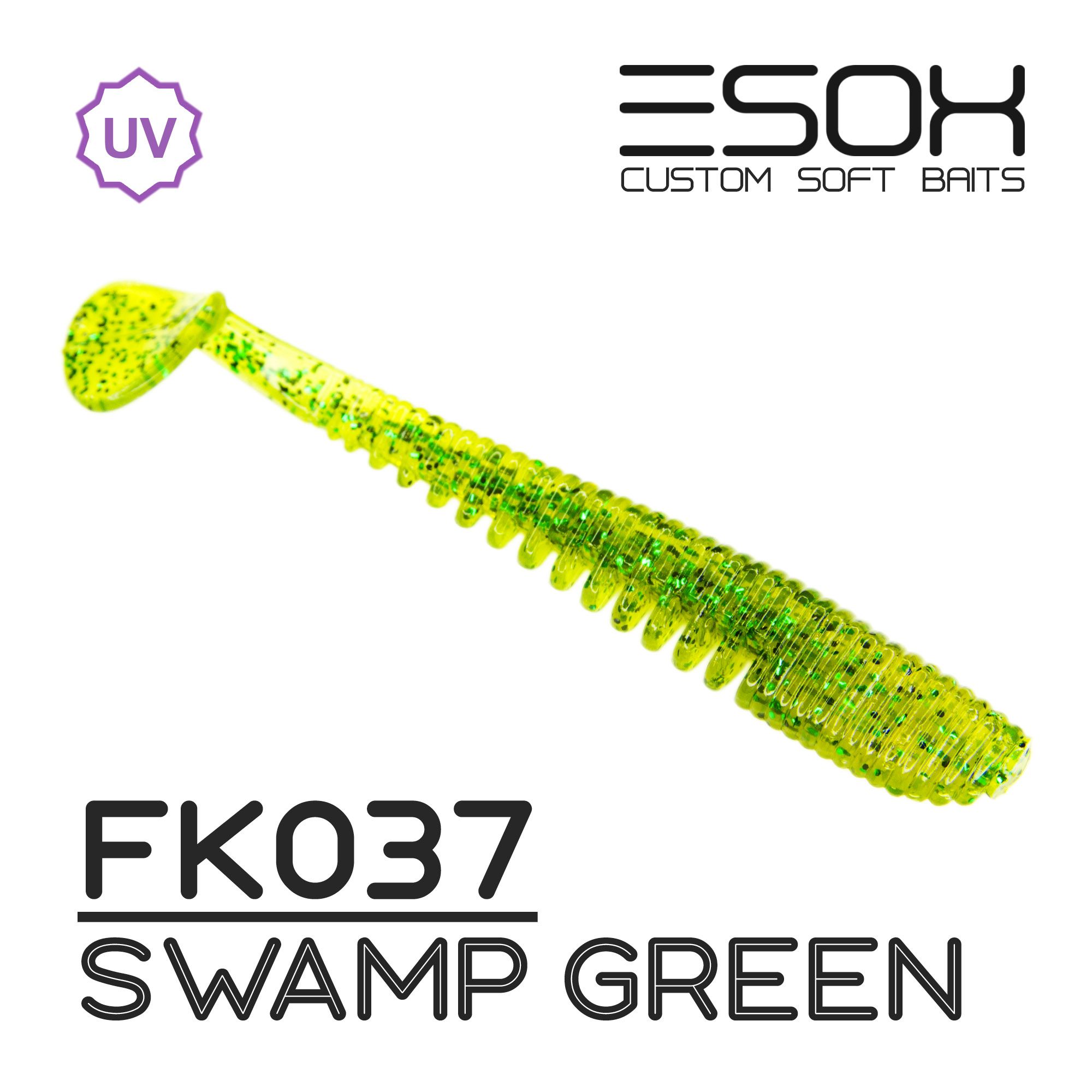 Силиконовая приманка Esox Awanura 100 мм цвет fk037 Swamp Green 5 шт