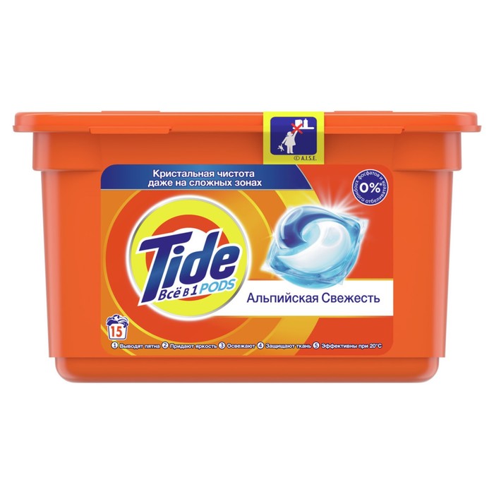 фото Капсулы для стирки tide альпийская свежесть, 15х22,8 г