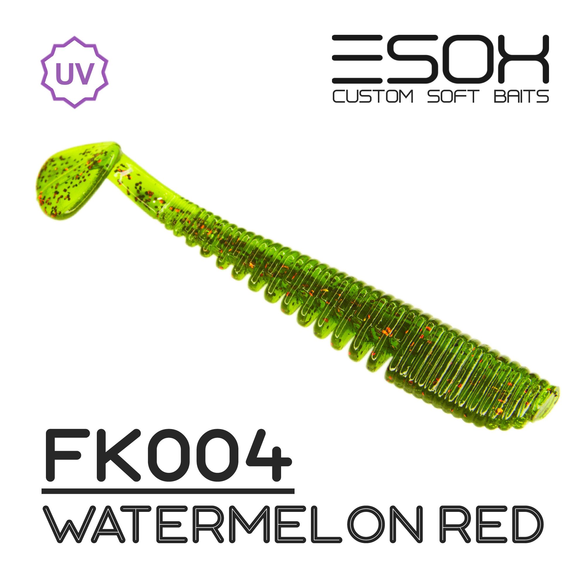 Силиконовая приманка Esox Awanura 89 мм цвет fk004 Watermelon Red 6 шт
