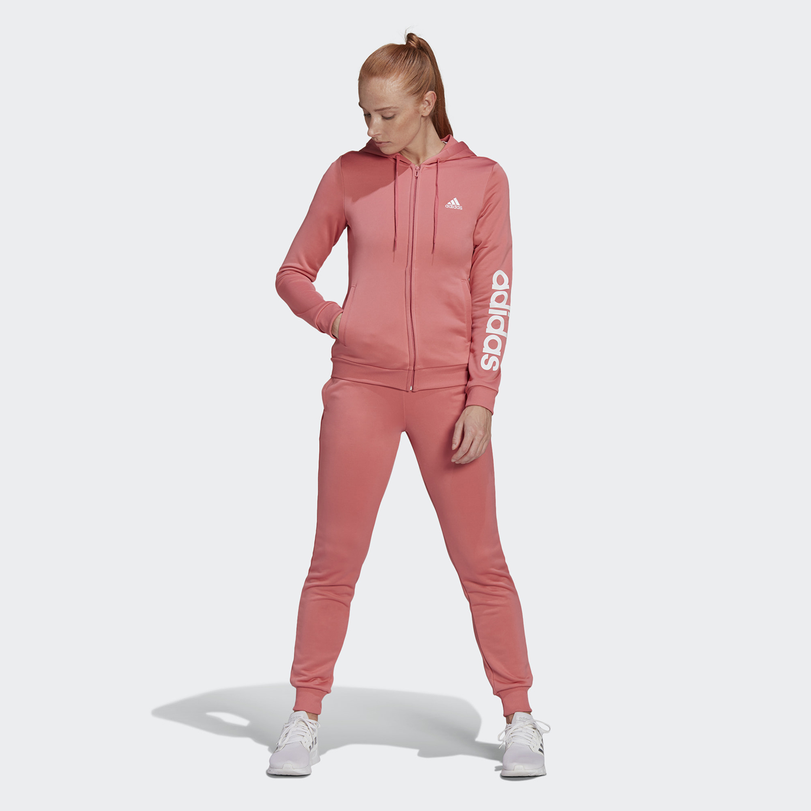 фото Спортивный костюм женский adidas w lin ft ts розовый xs