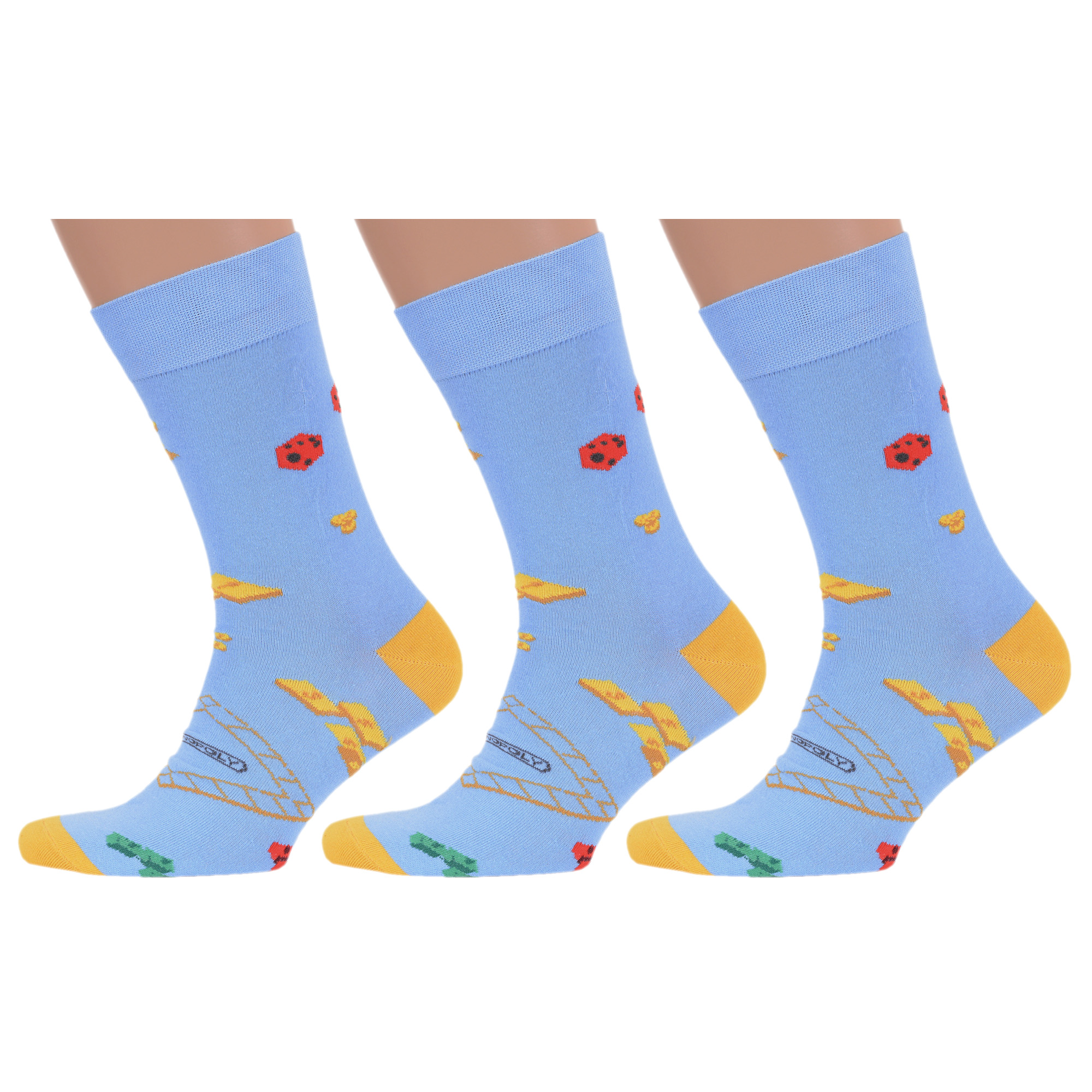 

Комплект носков мужских MoscowSocksClub msk3-М42 голубых 29, Голубой, msk3-М42