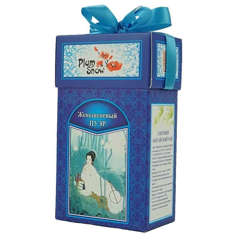 

Чай пуэр Plum Snow Женьшеневый, листовой, с добавками, 100 г