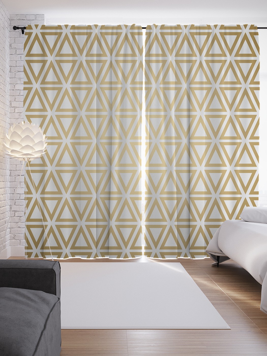 

Шторы JoyArty с фотопечатью "Ряды треугольников" из сатена, 290х265 см, Ряды треугольников