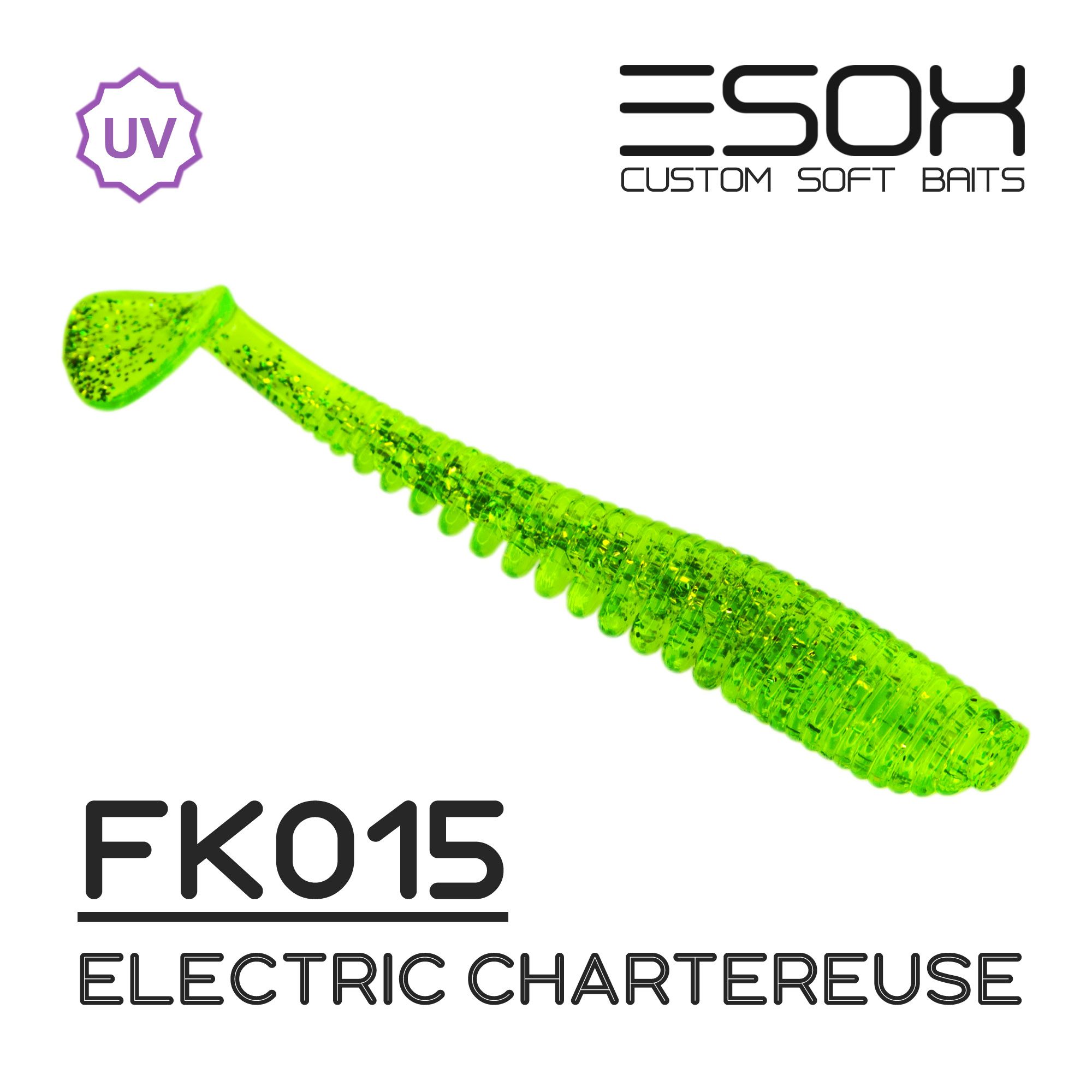 Силиконовая приманка Esox Awanura 115 мм цвет fk015 Electric Chartreuse 4 шт