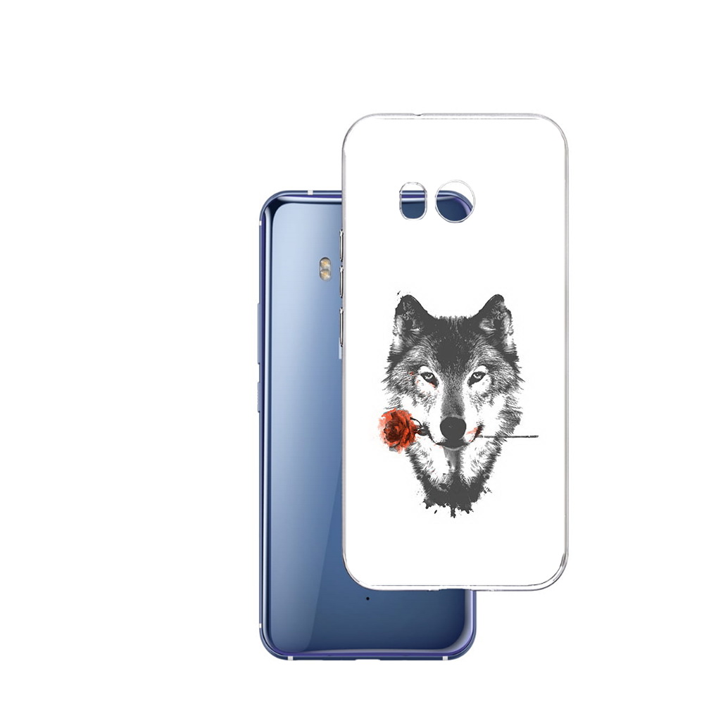 

Чехол MyPads Tocco для HTC U11 волк с розой, Прозрачный, Tocco