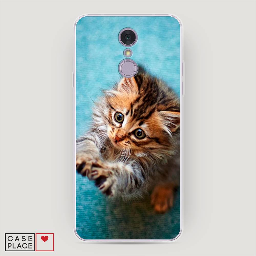 

Чехол Awog на LG Q7 (Plus, Alpha) "Котенок просит есть", Голубой;коричневый;белый, 83550-2