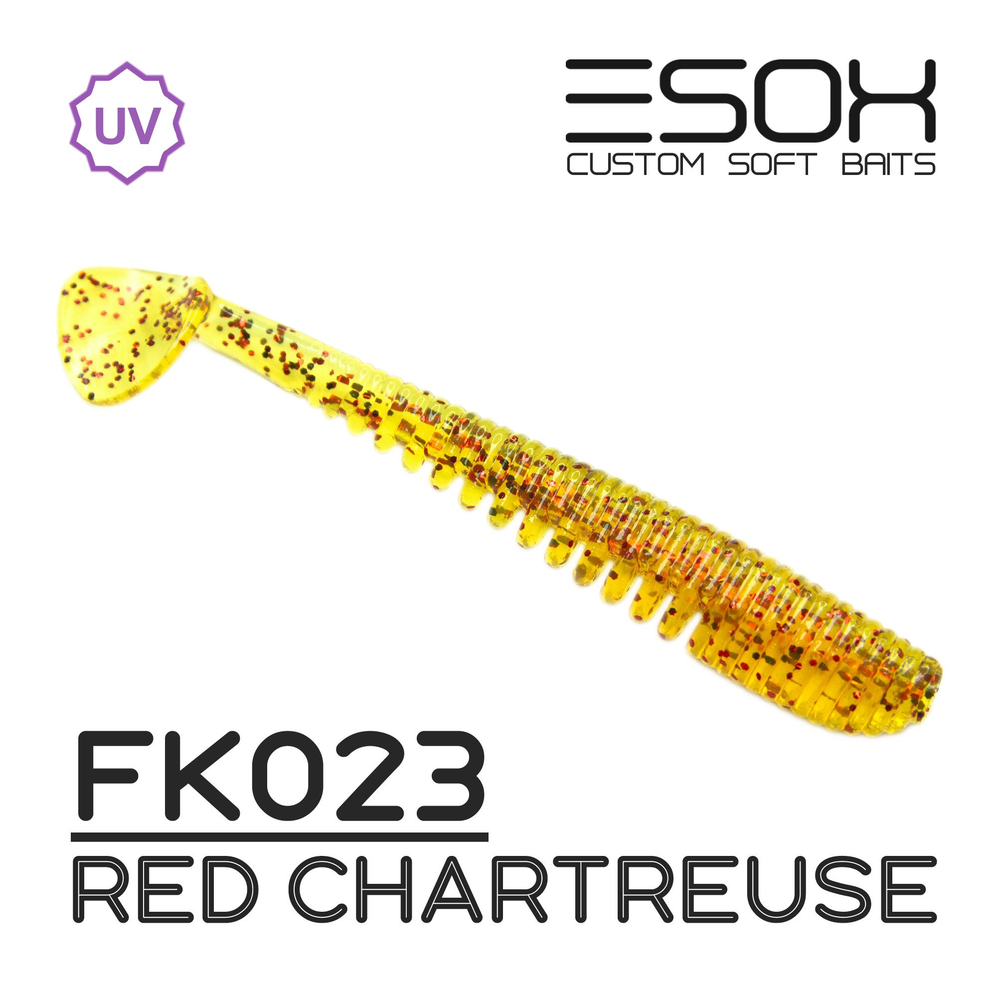 Силиконовая приманка Esox Awanura 76 мм цвет fk023 Red Chartreuse 7 шт