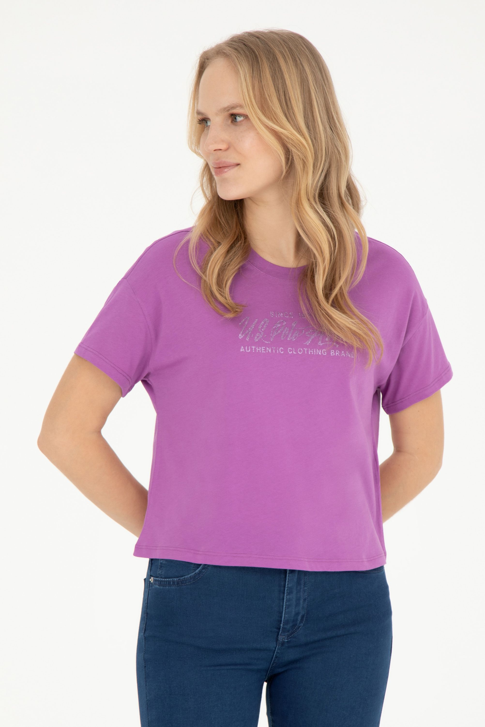 

Футболка женская US Polo Assn G082GL0110GROP фиолетовая M, Фиолетовый, G082GL0110GROP