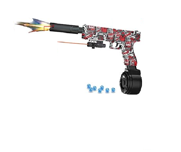Игрушечный пистолет Matreshka GLOCK электрический бластер с орбизами красный