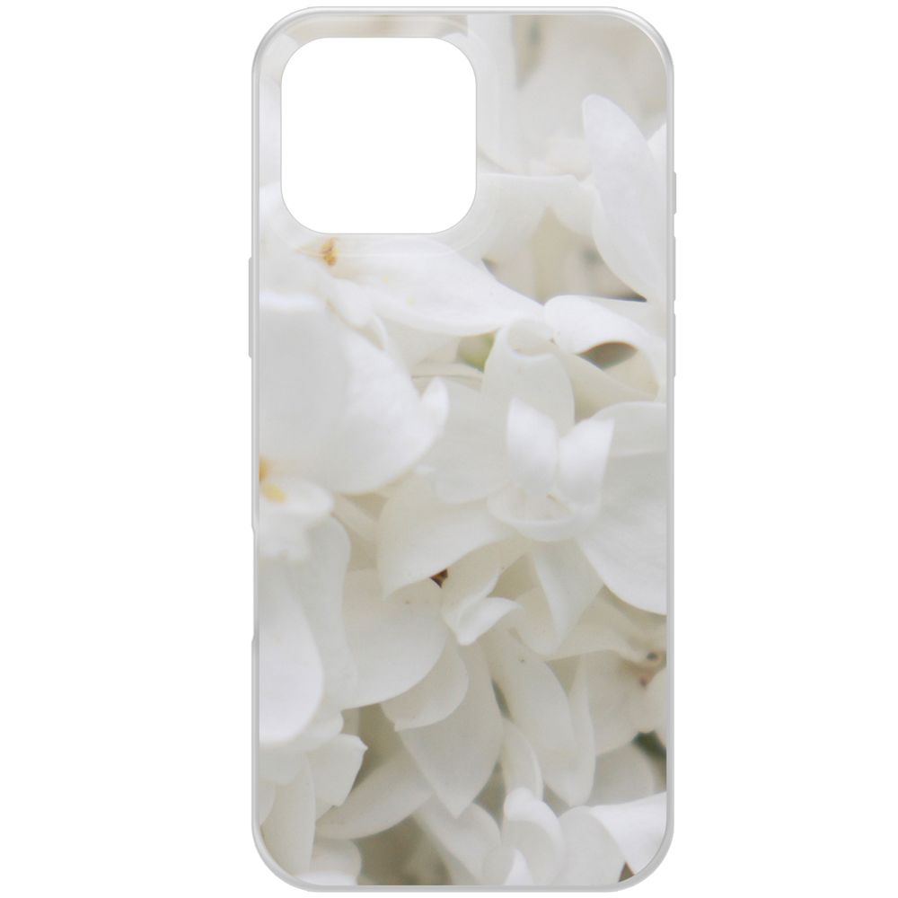

Чехол-накладка Krutoff Clear Case Белые лилии для iPhone 16 Pro Max, Прозрачный