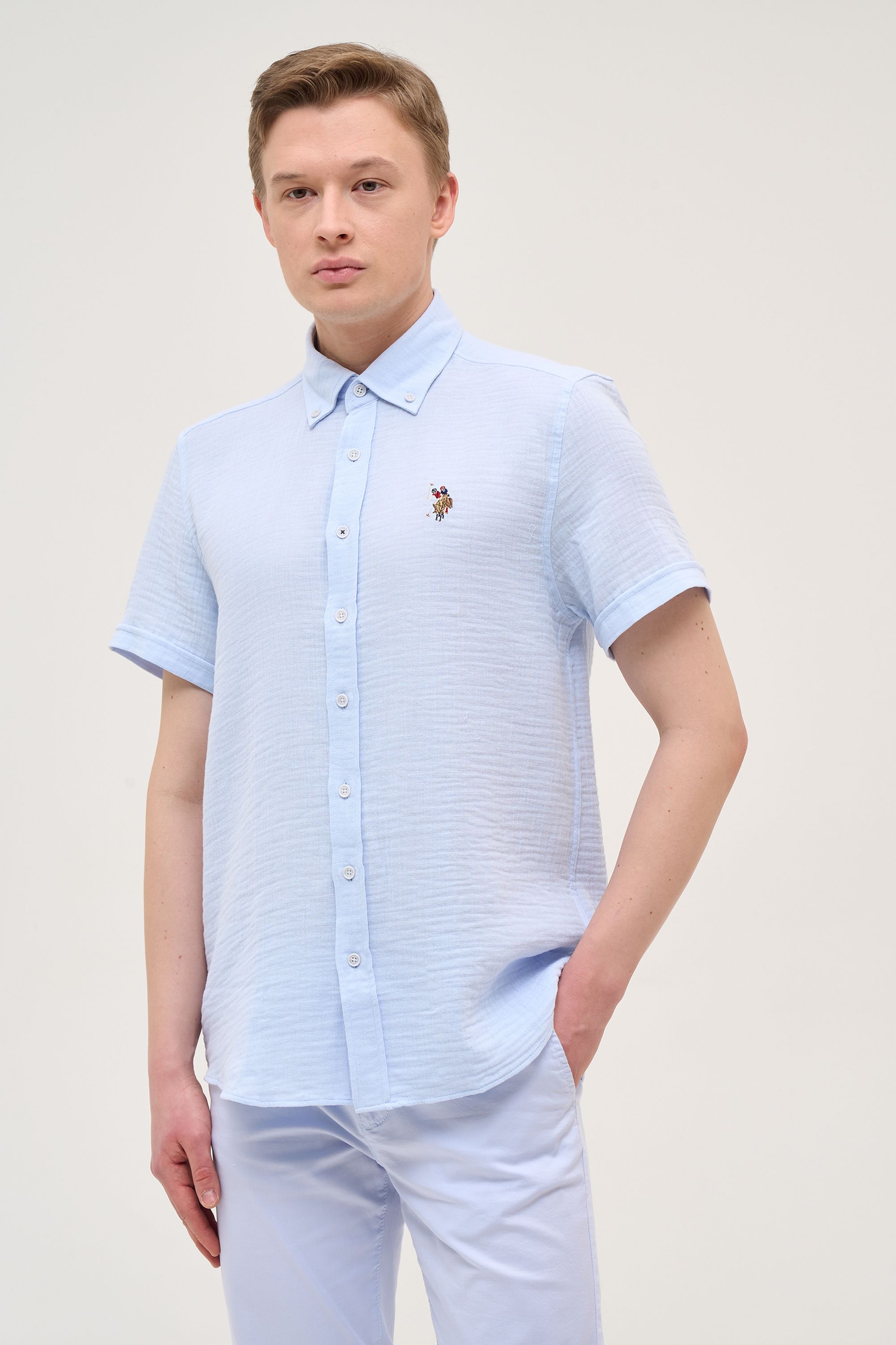 

Рубашка мужская US Polo Assn G081SZ0040MUSLIKISA голубая XL, Голубой, G081SZ0040MUSLIKISA