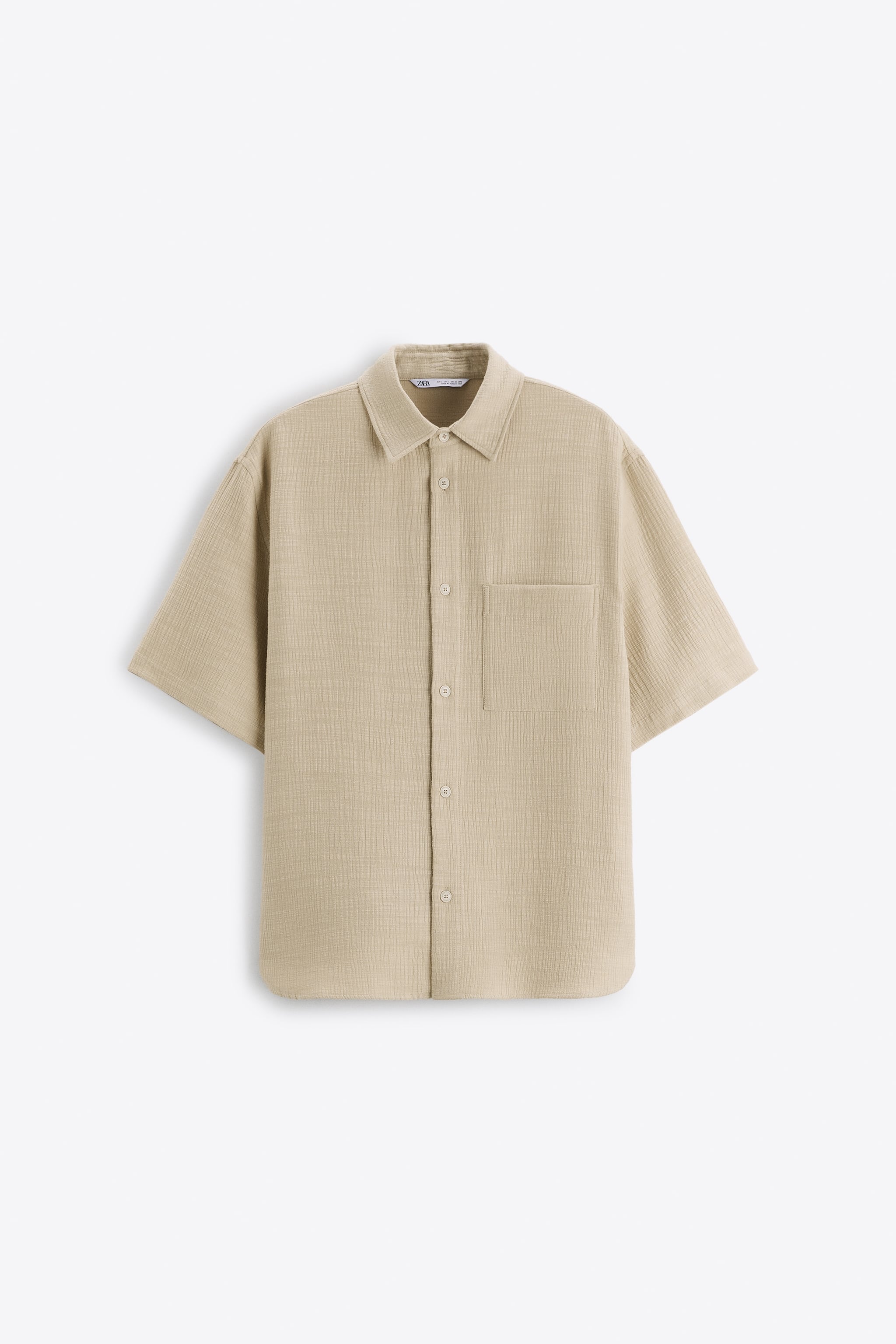 

Рубашка мужская ZARA 00779400 бежевая M (доставка из-за рубежа), 00779400