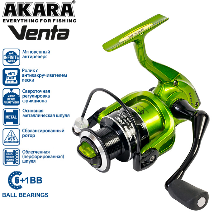 

Катушка безынерционная Akara Venta 3000 6+1bb, Катушка безынерционная Akara Venta