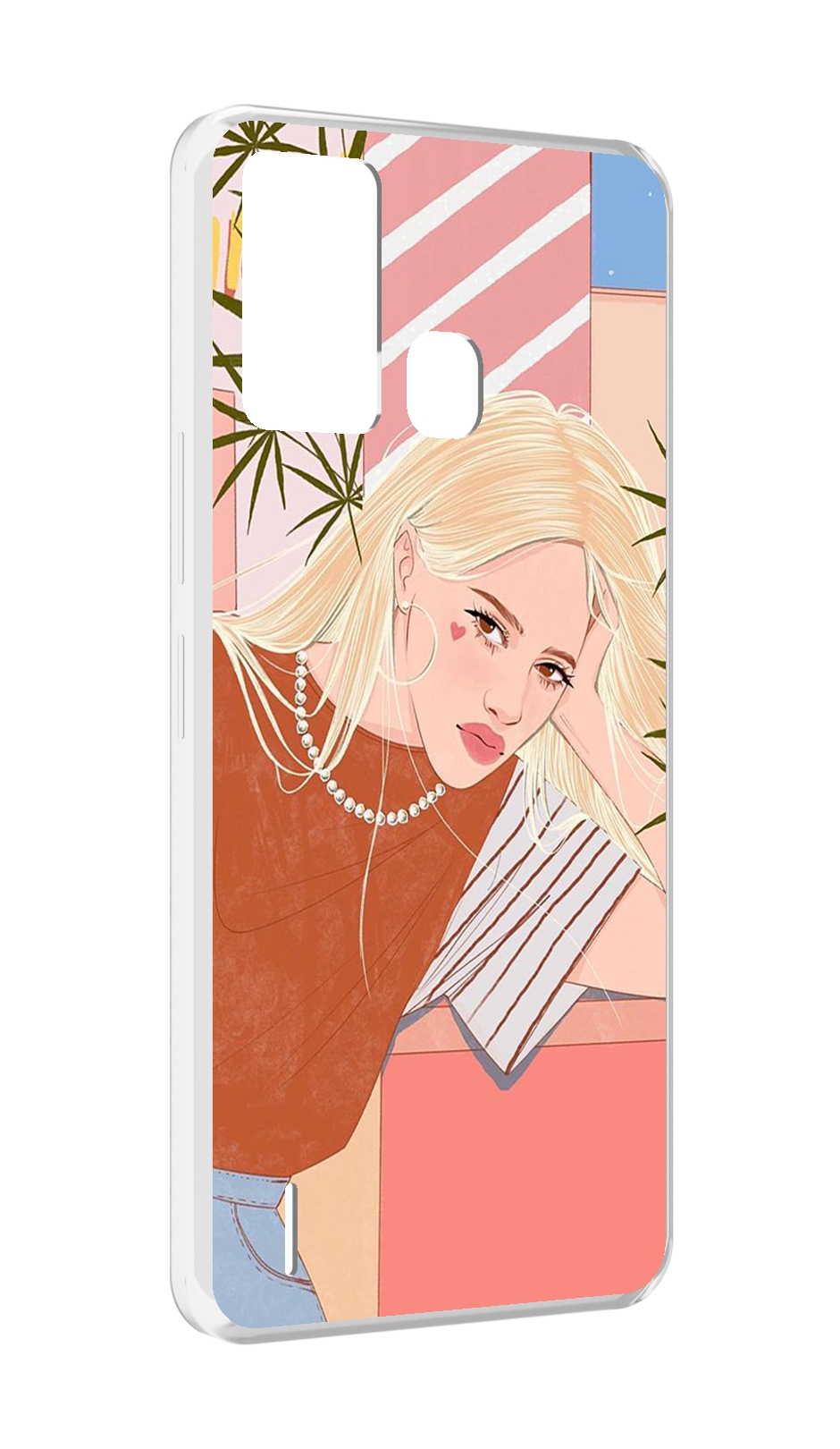 

Чехол MyPads летняя-девочка женский для ITEL S16 / ITEL Vision 1 Pro, Прозрачный, Tocco