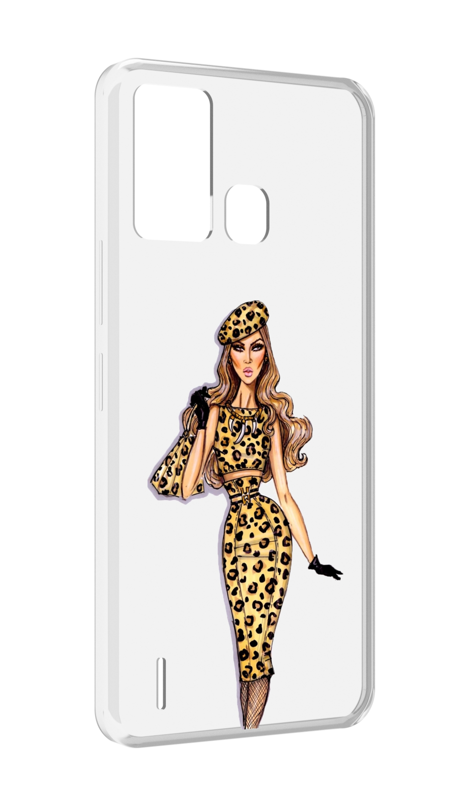 фото Чехол mypads леопардовое платье женский для itel s16 / itel vision 1 pro