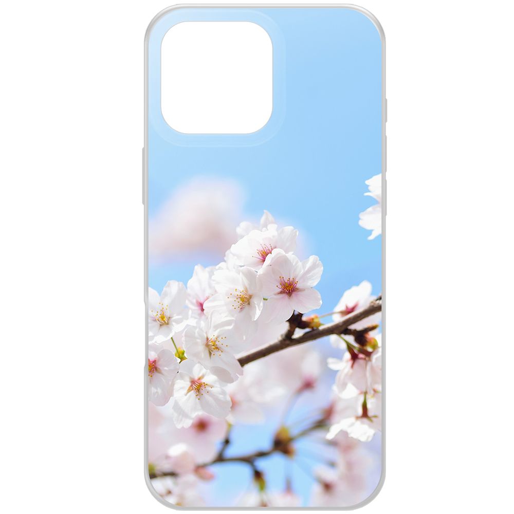 

Чехол-накладка Krutoff Clear Case Цветение для iPhone 16 Pro Max, Прозрачный