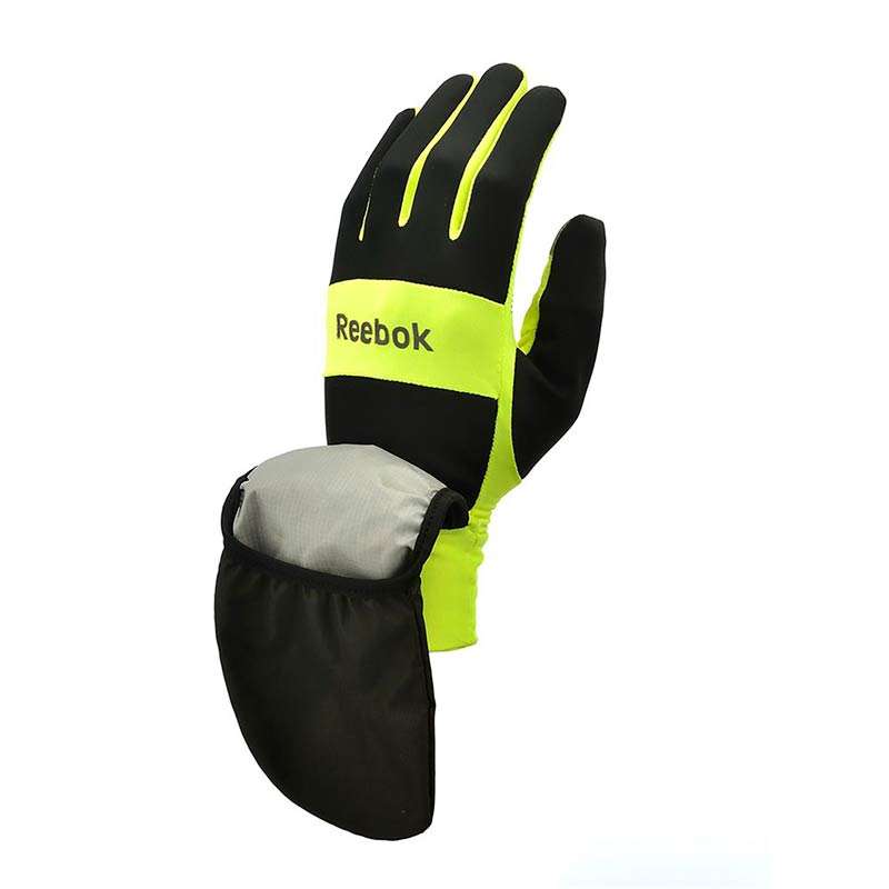 фото Reebok всепогодные перчатки для бега reebok черно-желтые