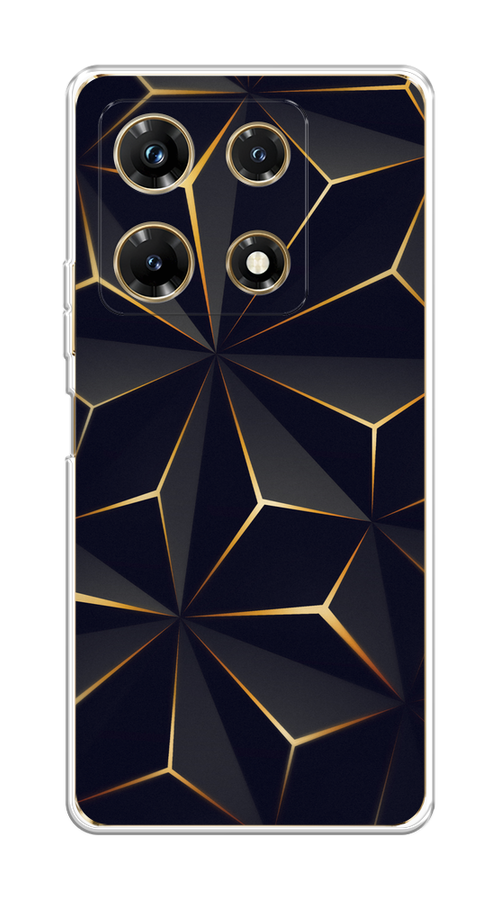 

Чехол на Infinix Note 30 Pro "Черные полигоны", Золотистый;черный, 3104550-3