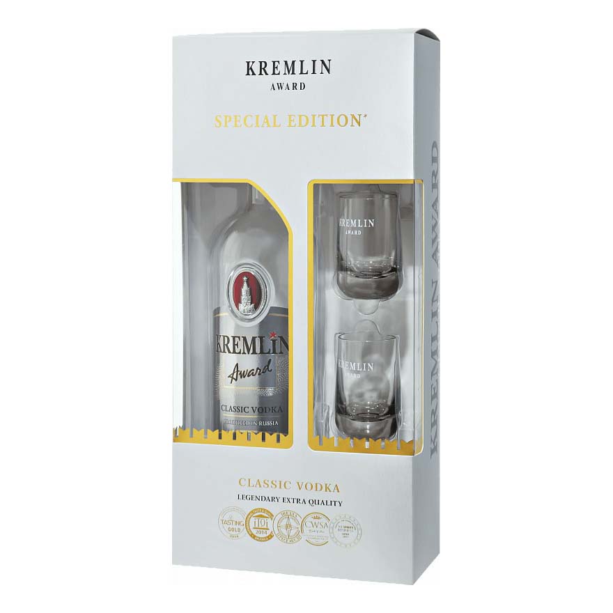 

Водка Kremlin Award Classic 40% 0,7 л + 2 стопки