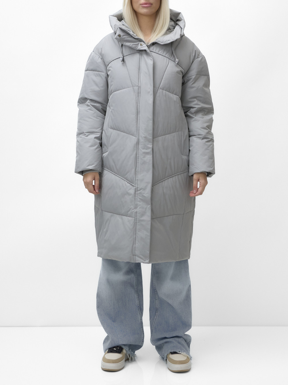 

Пальто женское NoBrand AD9616 серое XXL, Серый, AD9616