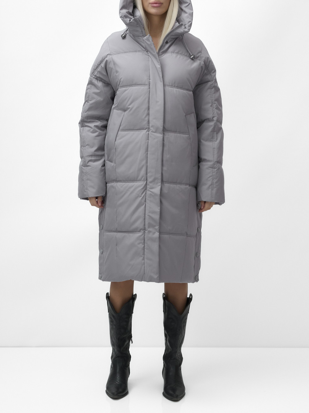 

Пальто женское NoBrand AD9619 серое XXL, Серый, AD9619
