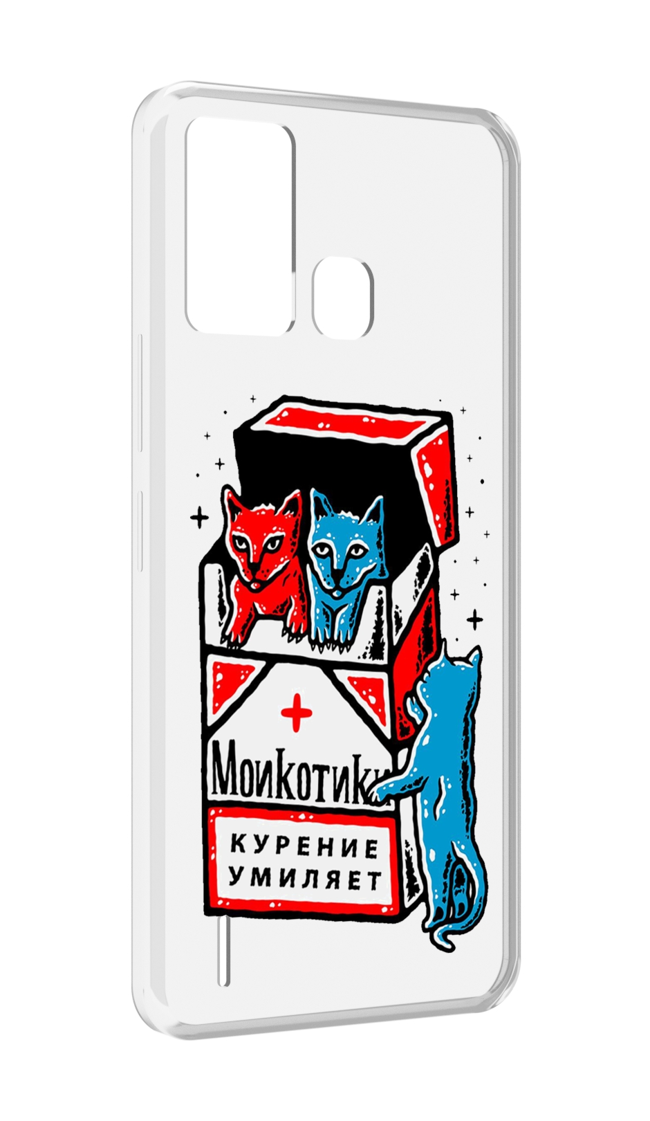 

Чехол MyPads красно-синие-коты для ITEL S16 / ITEL Vision 1 Pro, Прозрачный, Tocco