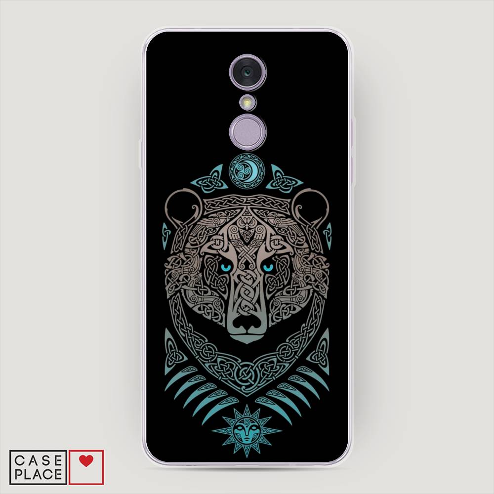 

Чехол Awog на LG Q7 (Plus, Alpha) "Кельтский медведь", Черный;серый, 83550-2