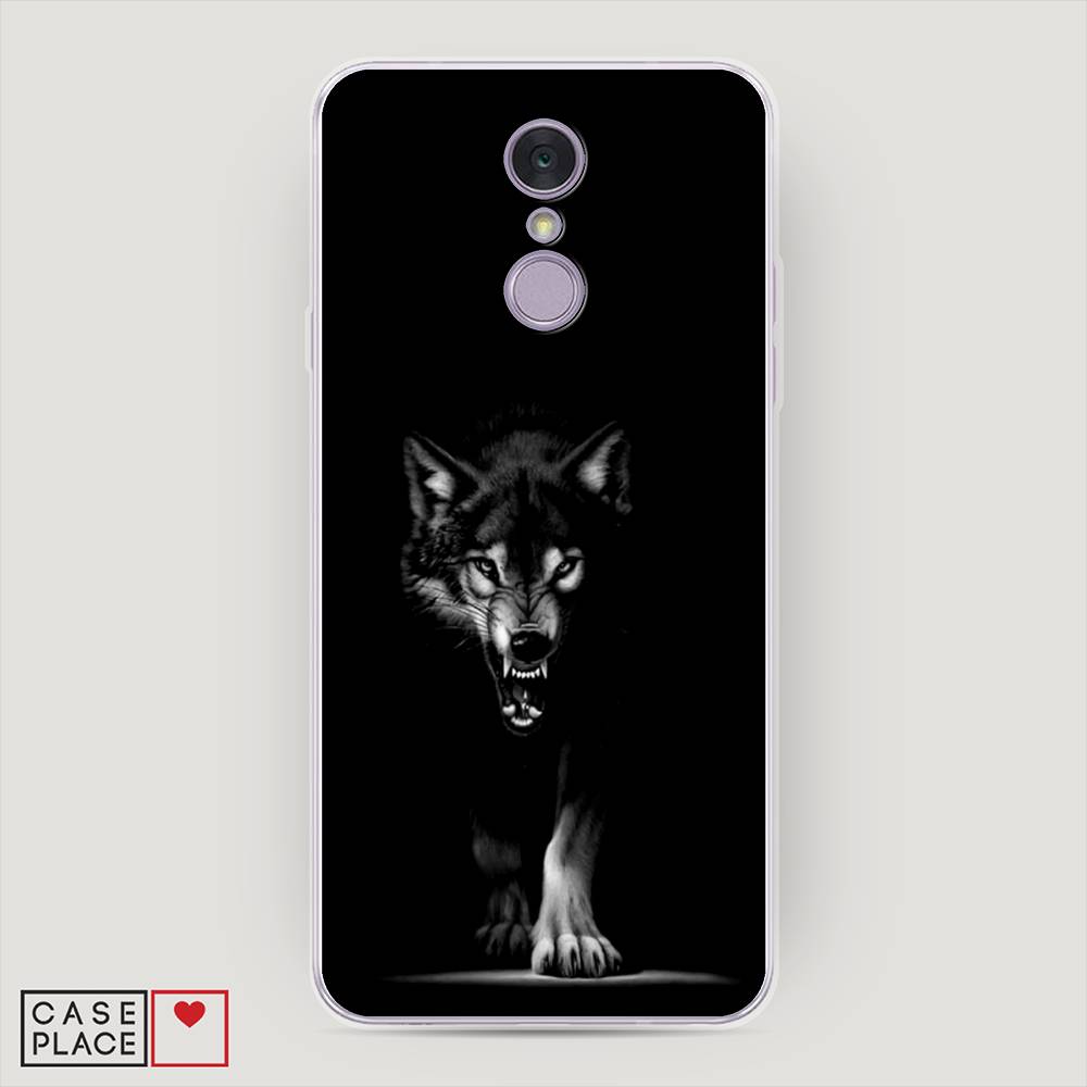 

Чехол Awog на LG Q7 (Plus, Alpha) "Волк выходит из ночи", Серый;черный;белый, 83550-1