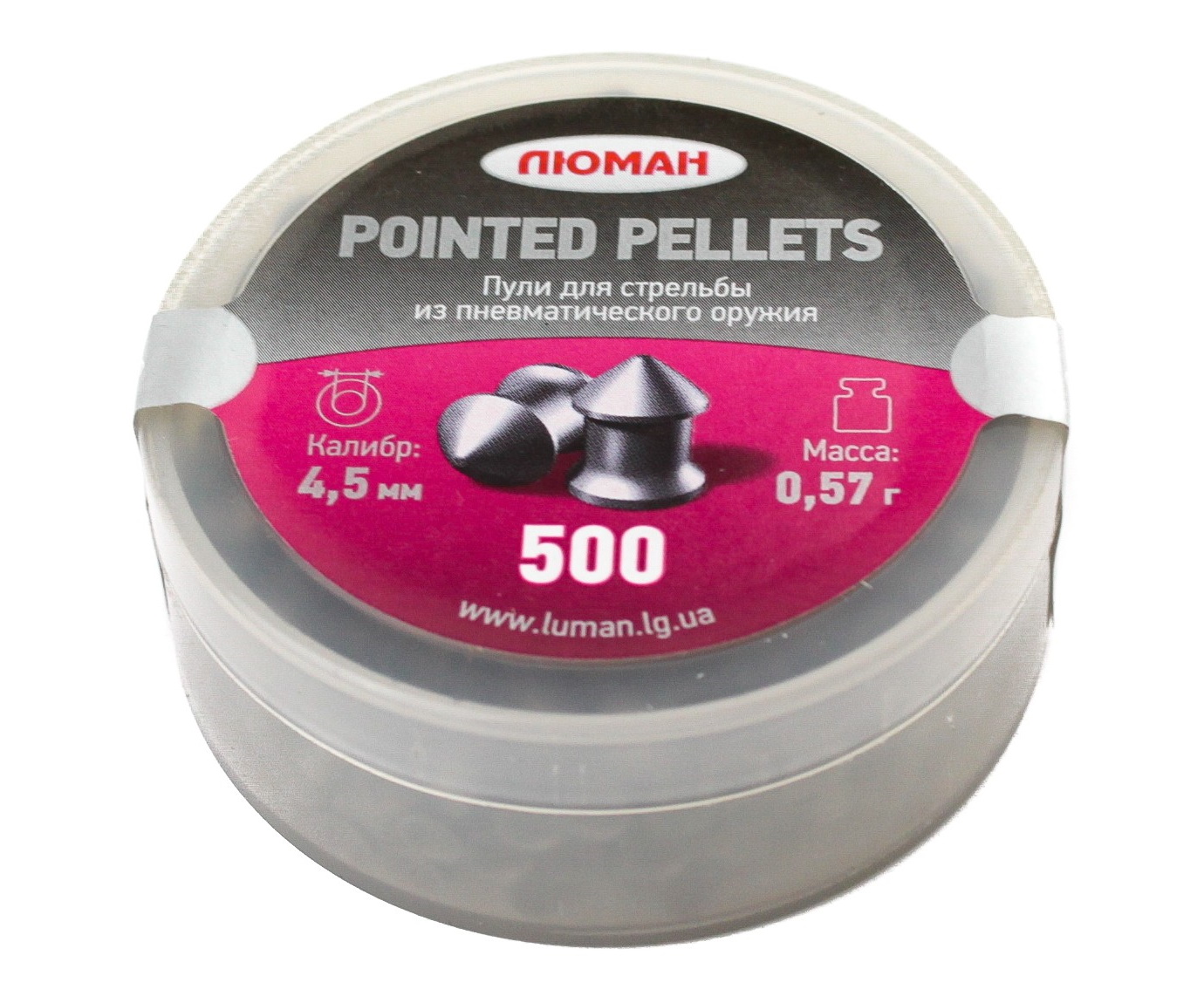 

Пули для пневматики Люман "Pointed pellets", 0,57 г. 4,5 мм. (500 шт.), Серебристый, Pointed pellets