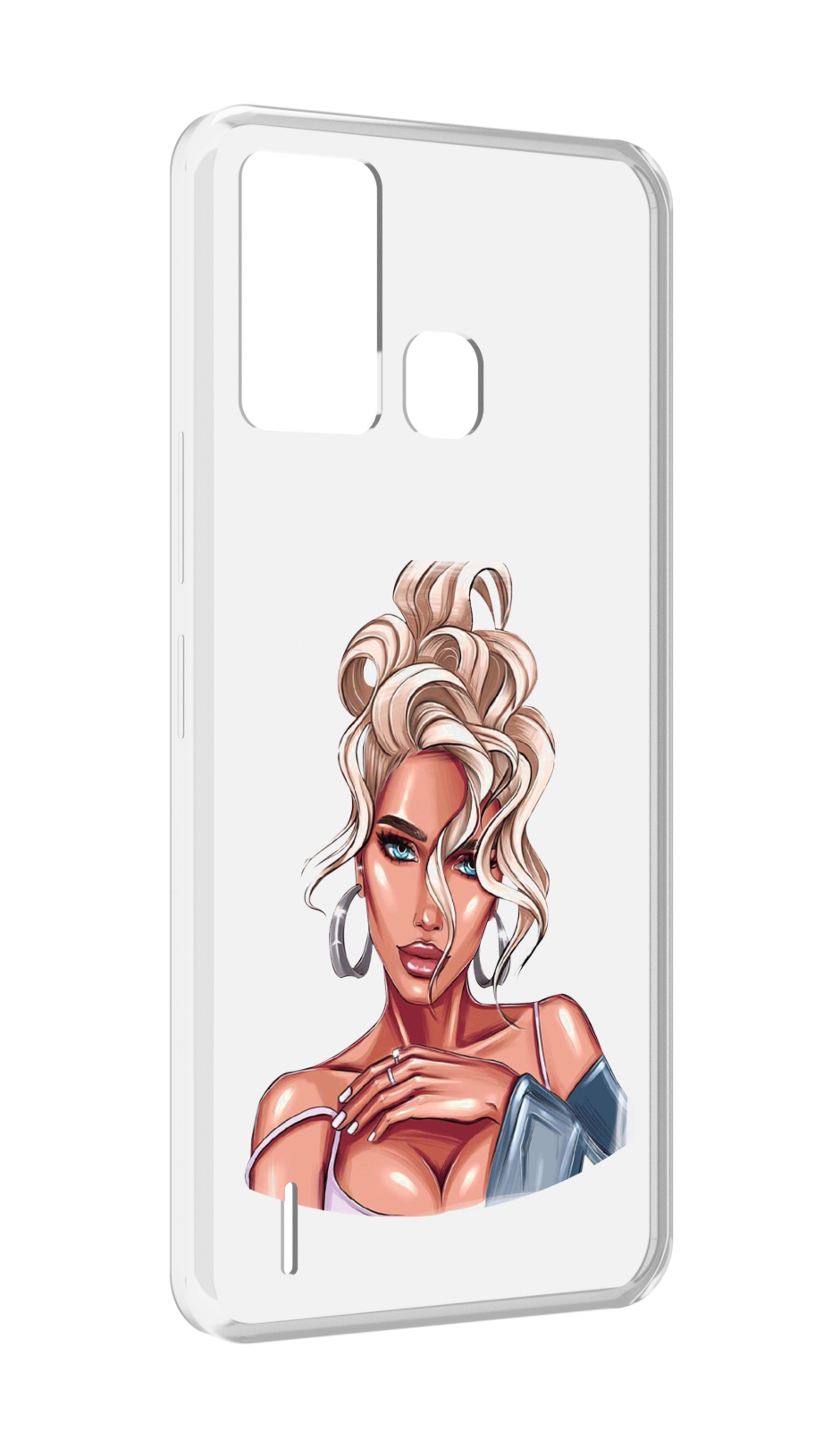 

Чехол MyPads красивая-блондинка женский для ITEL S16 / ITEL Vision 1 Pro, Прозрачный, Tocco