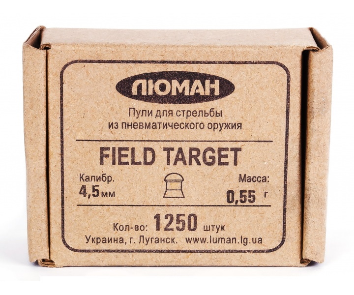

Пули для пневматики Люман "Field Target", 0,55г. 4,5 мм. (1250 шт.), Серебристый, Field Target