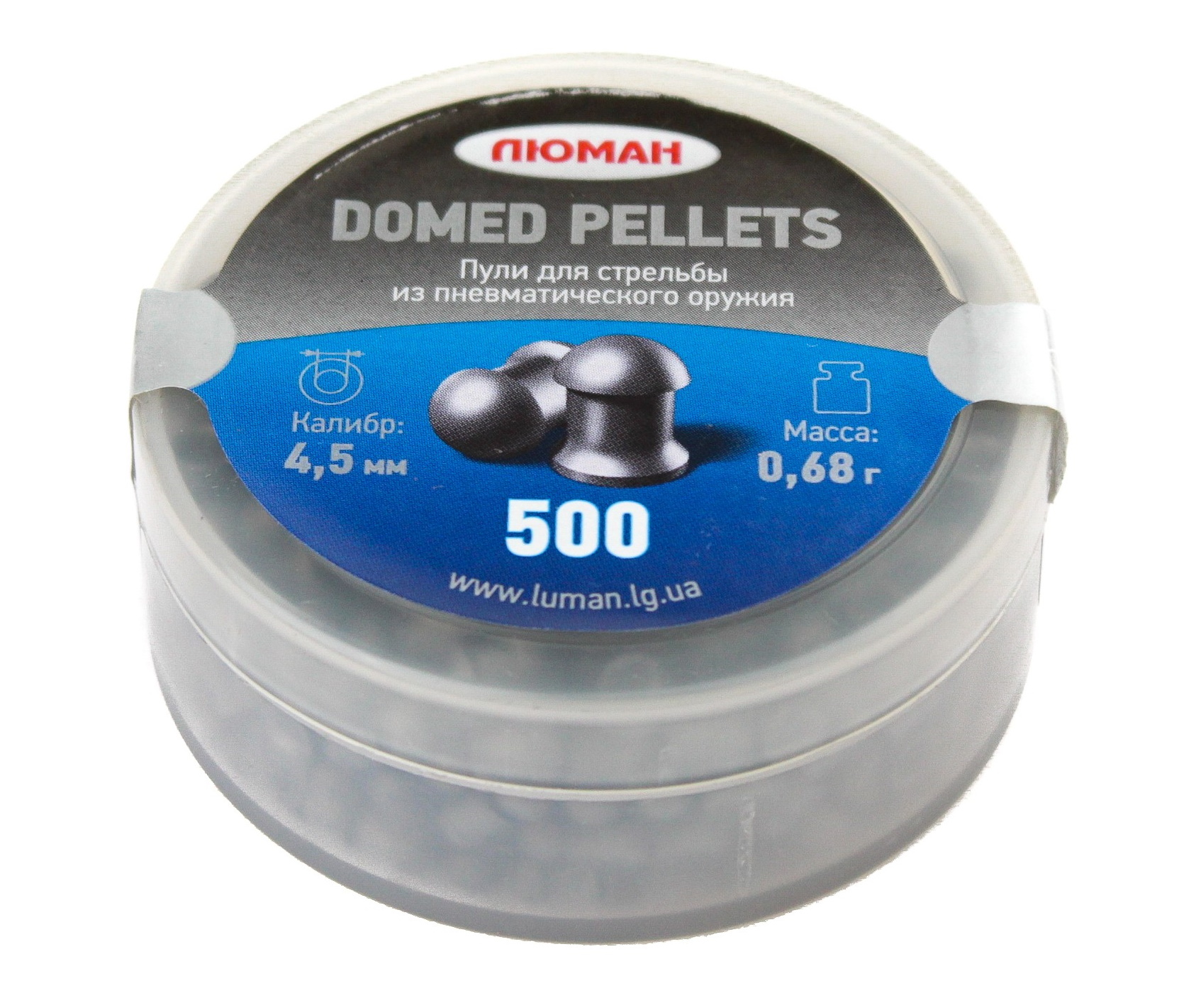 

Пули для пневматики Люман "Domed pellets", 0,68 г. 4,5 мм. (500 шт.), Серебристый, Domed pellets