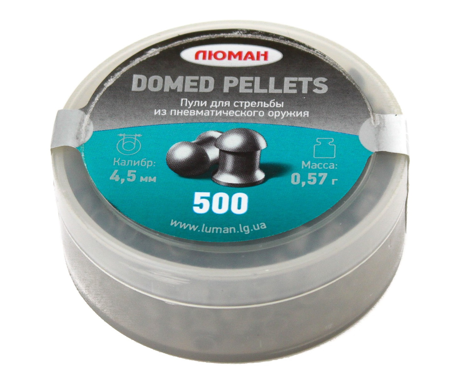 

Пули для пневматики Люман "Domed pellets", 0,57 г. 4,5 мм. (500 шт.), Серебристый, Domed pellets