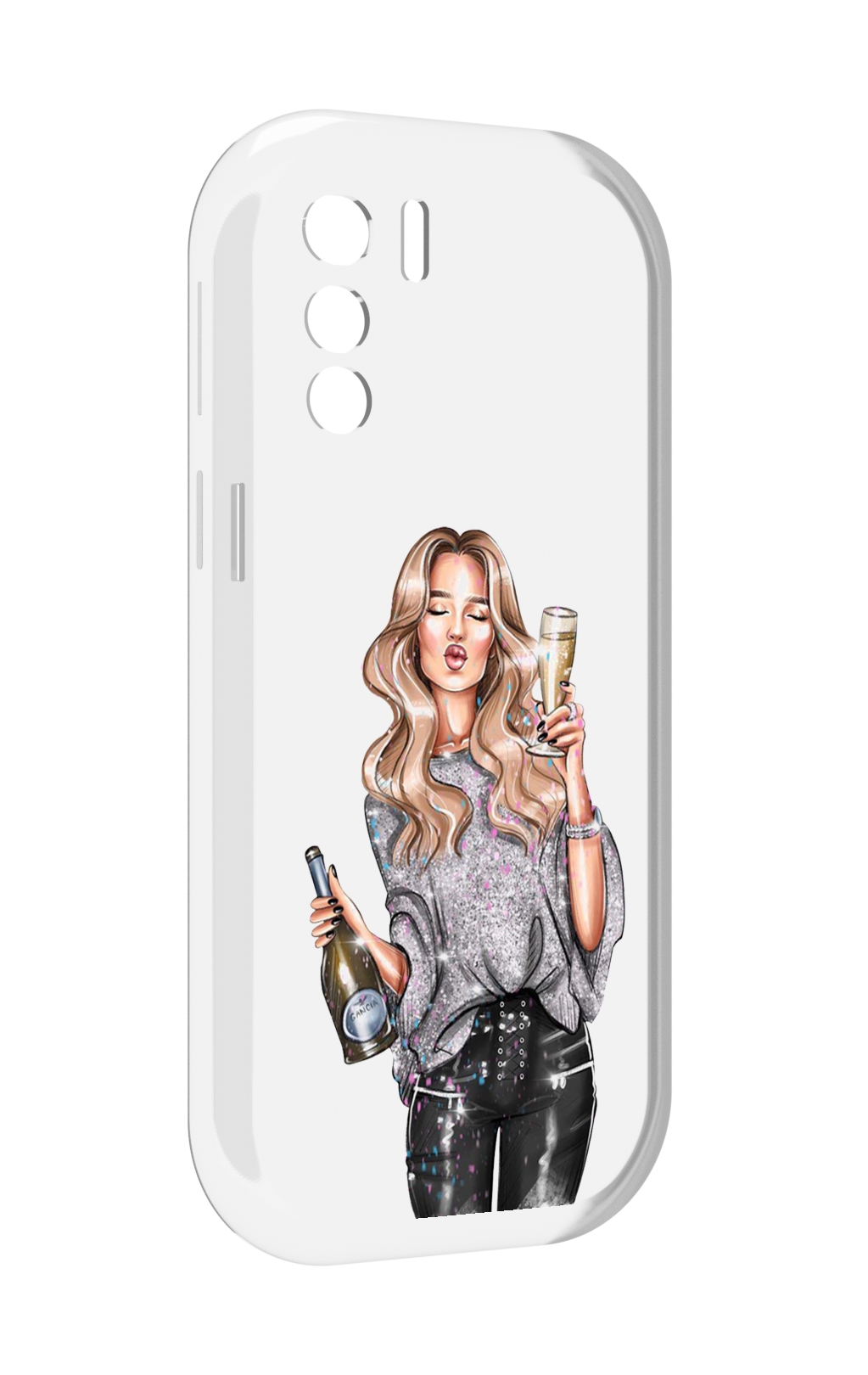 

Чехол MyPads красивая-любительница-шампанского женский для UleFone Note 13P, Прозрачный, Tocco