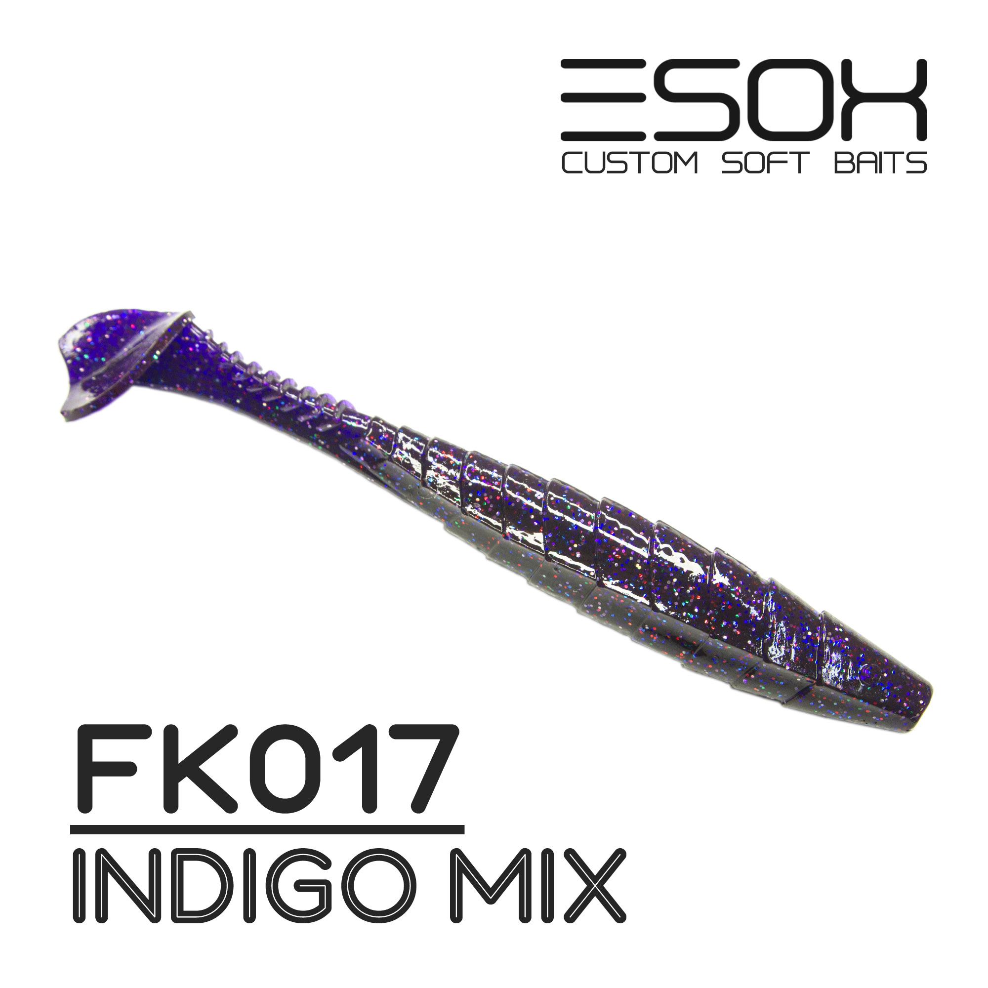 

Силиконовая приманка Esox Gekasa 175 мм цвет fk017 Indigo Mix 3 шт, Разноцветный, Gekasa