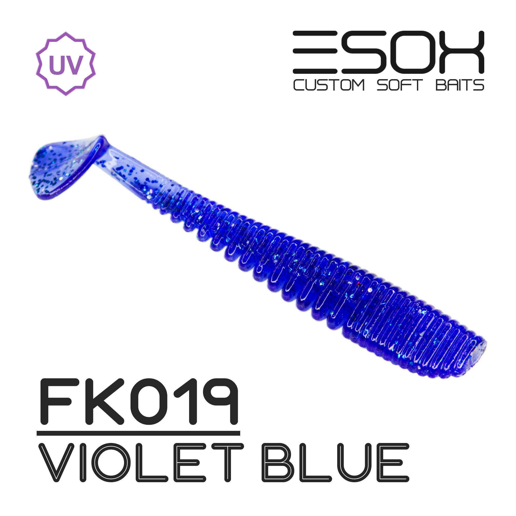 Силиконовая приманка Esox Awanura 76 мм цвет fk019 Violet Blue 7 шт