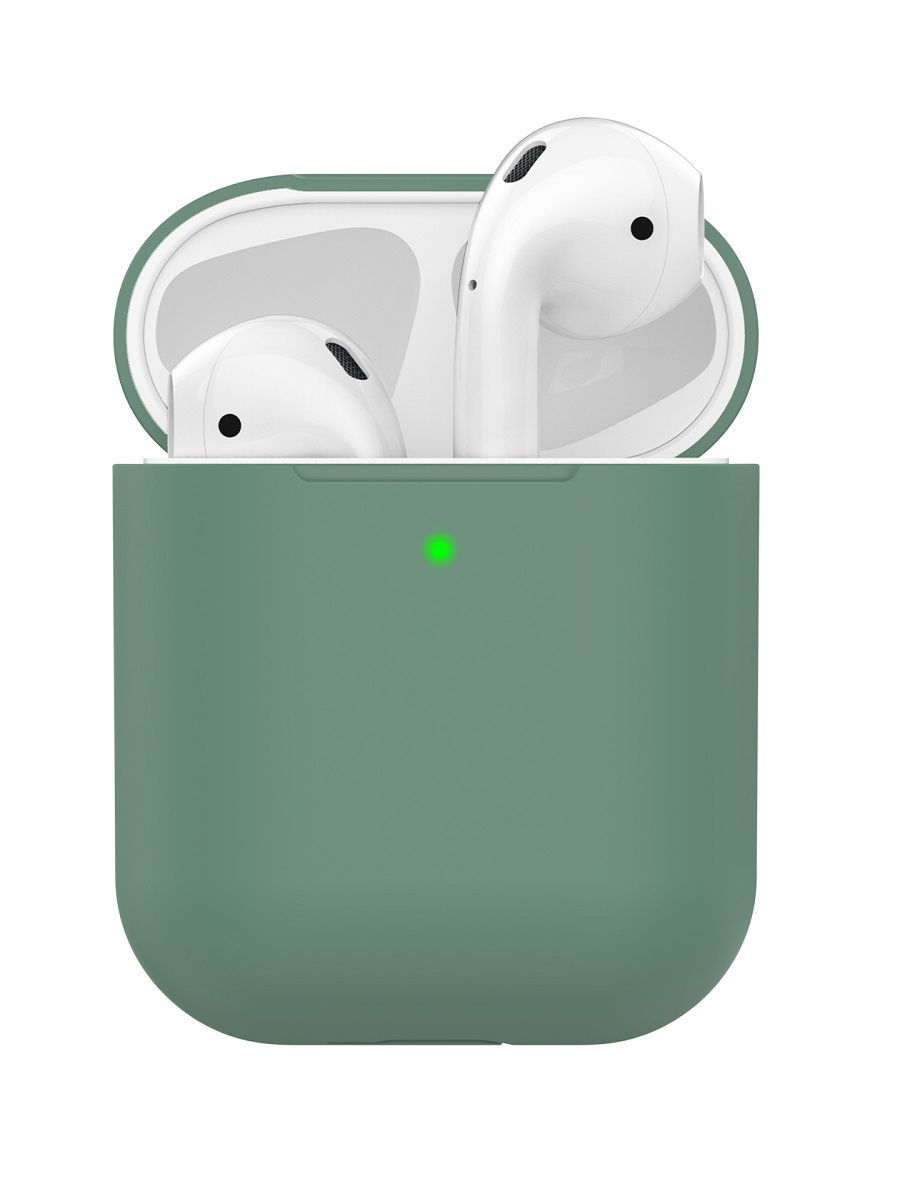 

Чехол силиконовый для Airpods 1 (13), темно-зеленый, A+