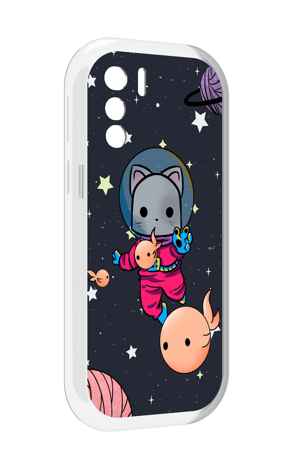 

Чехол MyPads котик-с-рыбкой-в-космосе для UleFone Note 13P, Прозрачный, Tocco