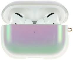 

Чехол пластиковый Kingxbar для Airpods Pro (38), прозрачный, мутный перламутр, со шнурком