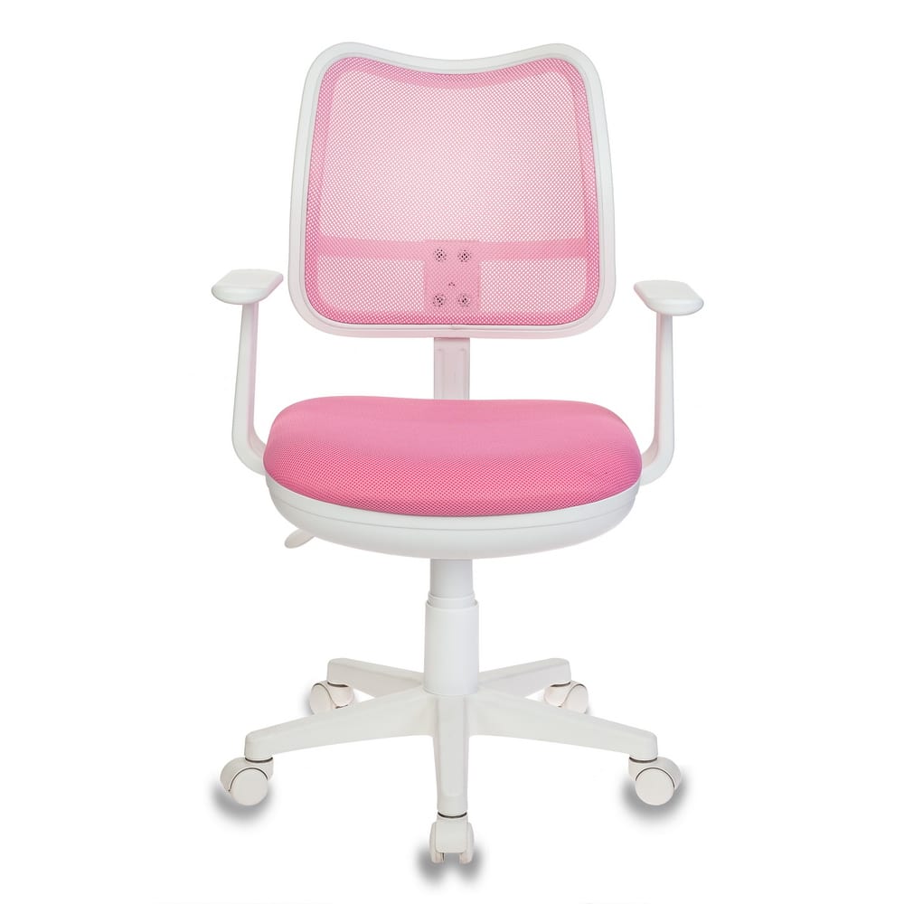 фото Детское компьютерное кресло бюрократ ch-w797 розовый спинка сетка пластик белый ch-w797/pk