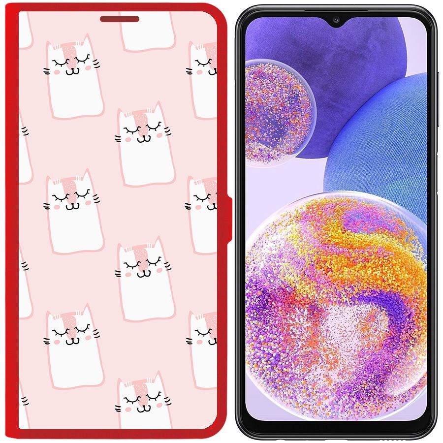 Чехол-книжка Eco Book для Samsung Galaxy A23 (A235) Котики паттерн