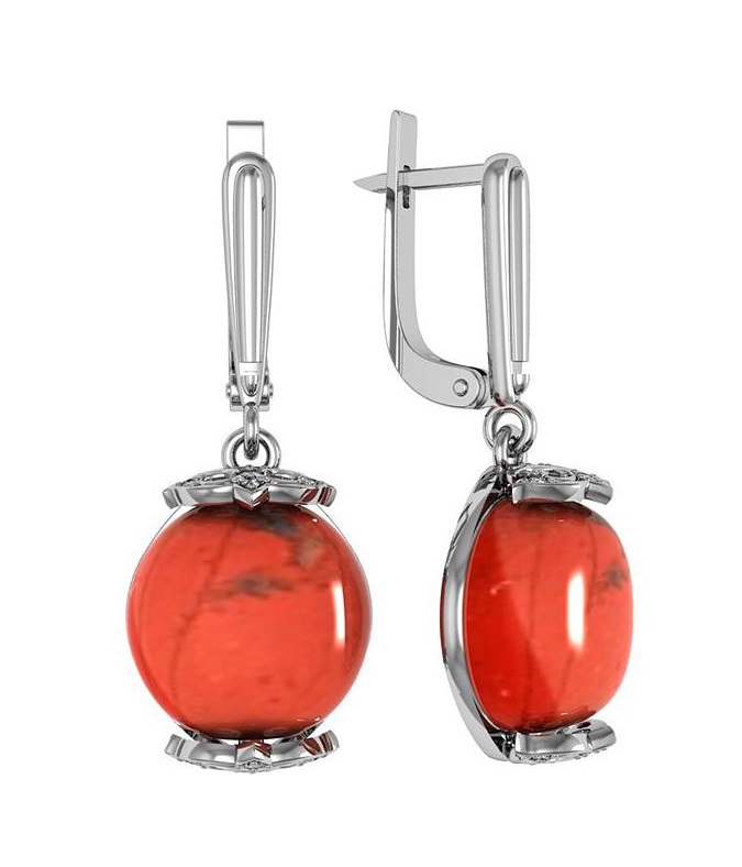 

Серьги из серебра с яшмой ПРИВОЛЖСКИЙ ЮВЕЛИР 351181-FA11YS, 351181-FA11YS