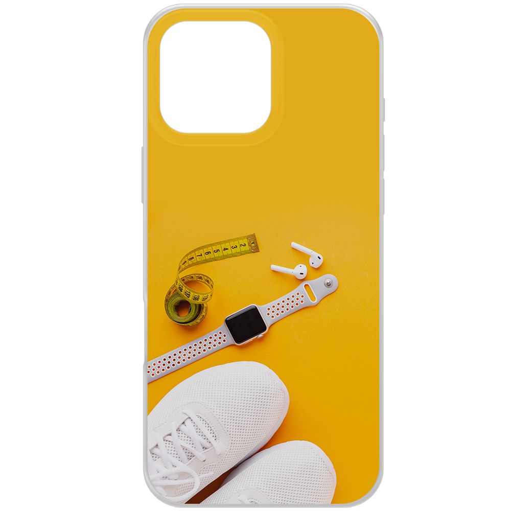 

Чехол-накладка Krutoff Clear Case Кроссовки женские Фитнес для iPhone 16 Pro Max, Прозрачный